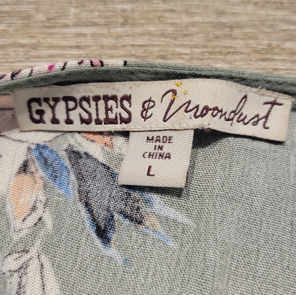 Gypsies & Moondust Floral Open Cardigan Kimono Women's Large - Picture 3 of 7